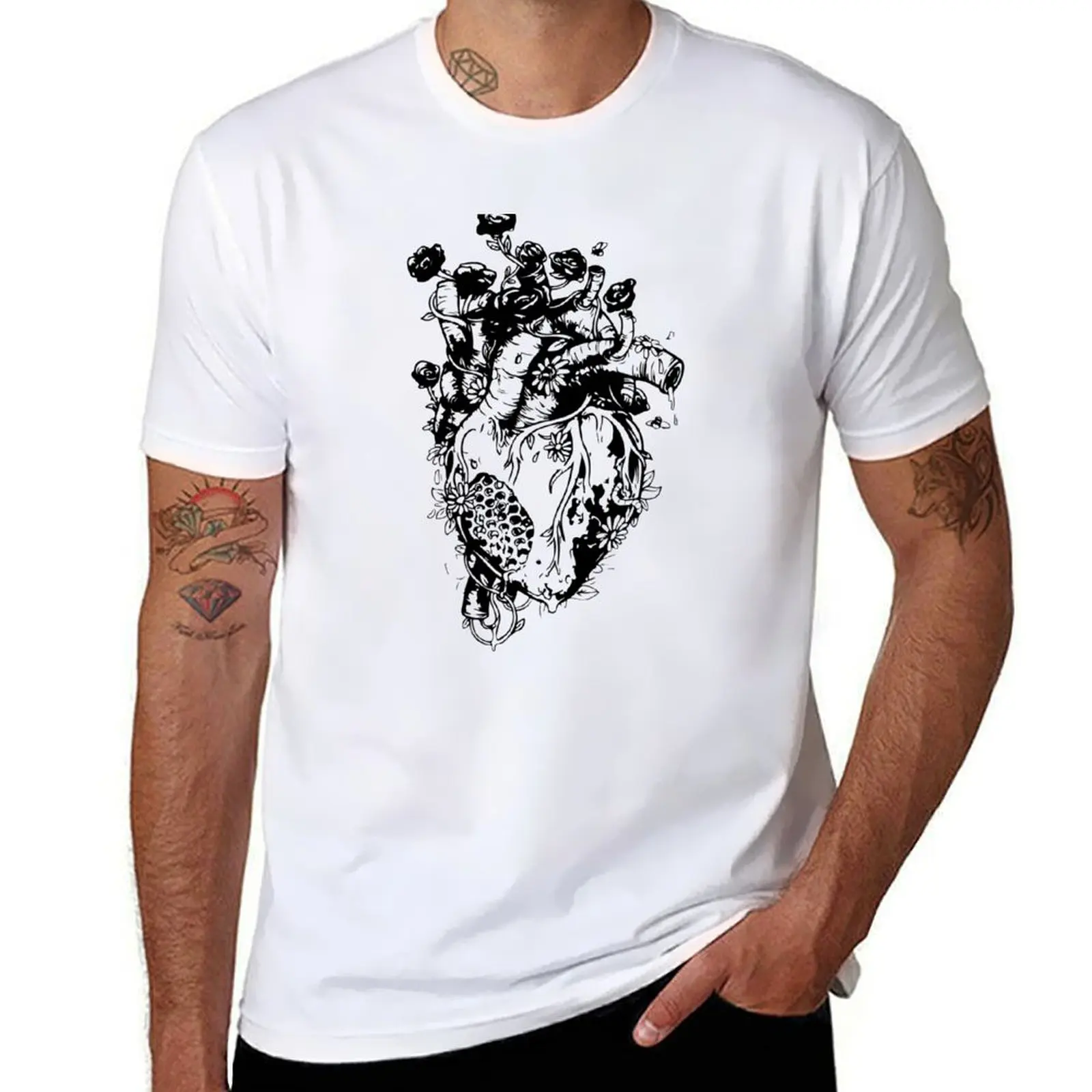 

man anime t shirt tshirt T-Shirt Heart failure designer