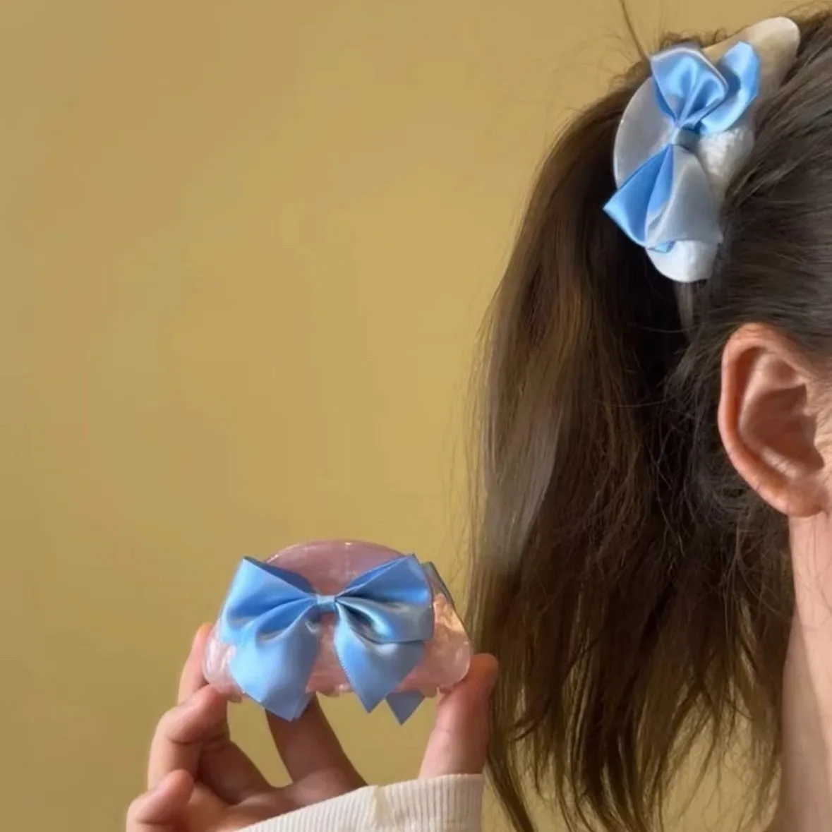 

YWYHJ балетный бант, коготь для волос, милая девушка, двухсторонний бант, акриловые заколки для волос, аксессуары для волос для женщин и девочек