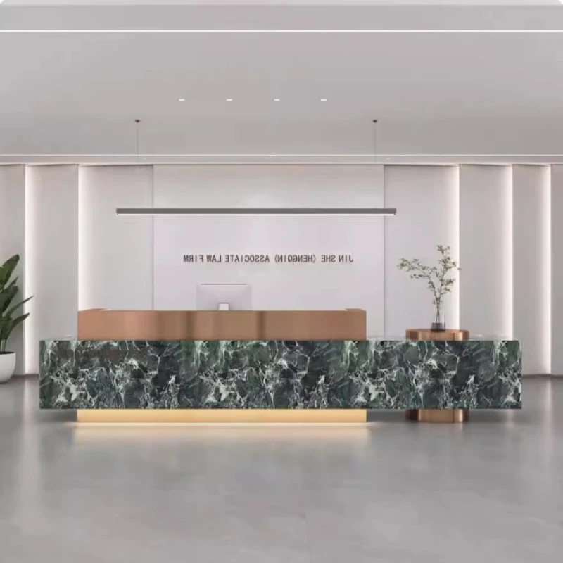 

Company Adult Desk Hotel High Quality Checkout Modern Work Design Desk Reception Salon Elegant Modern Escrivaninha Furniture