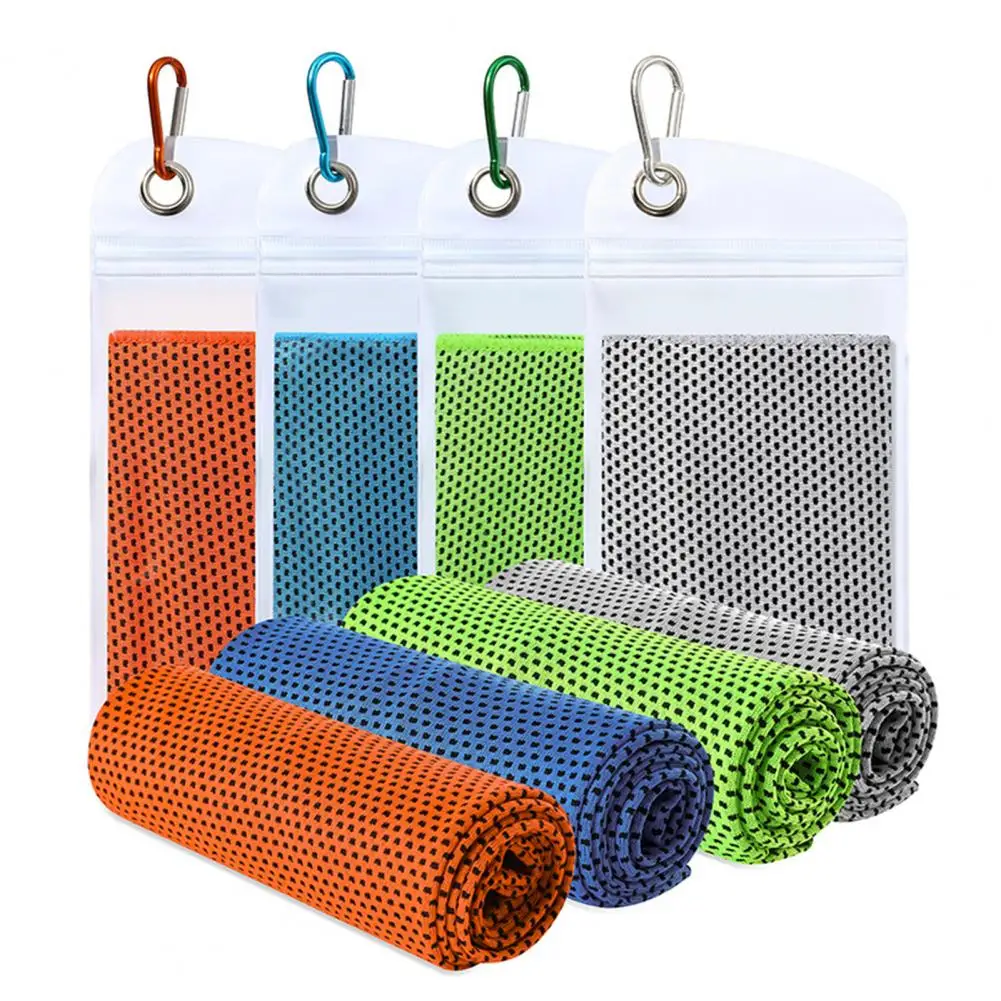 90x30cm Cooling Towel for Face Chilly Sports Towel with Storage Bag Carabiner Portable Cold Neck Wrap Workout Recovery