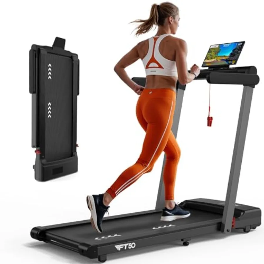 

Foldable Treadmill for Home Walking Pad: 2 in 1 Walking Pad with Handle Bar and Bluetooth Speaker Under Desk Treadmills with Du