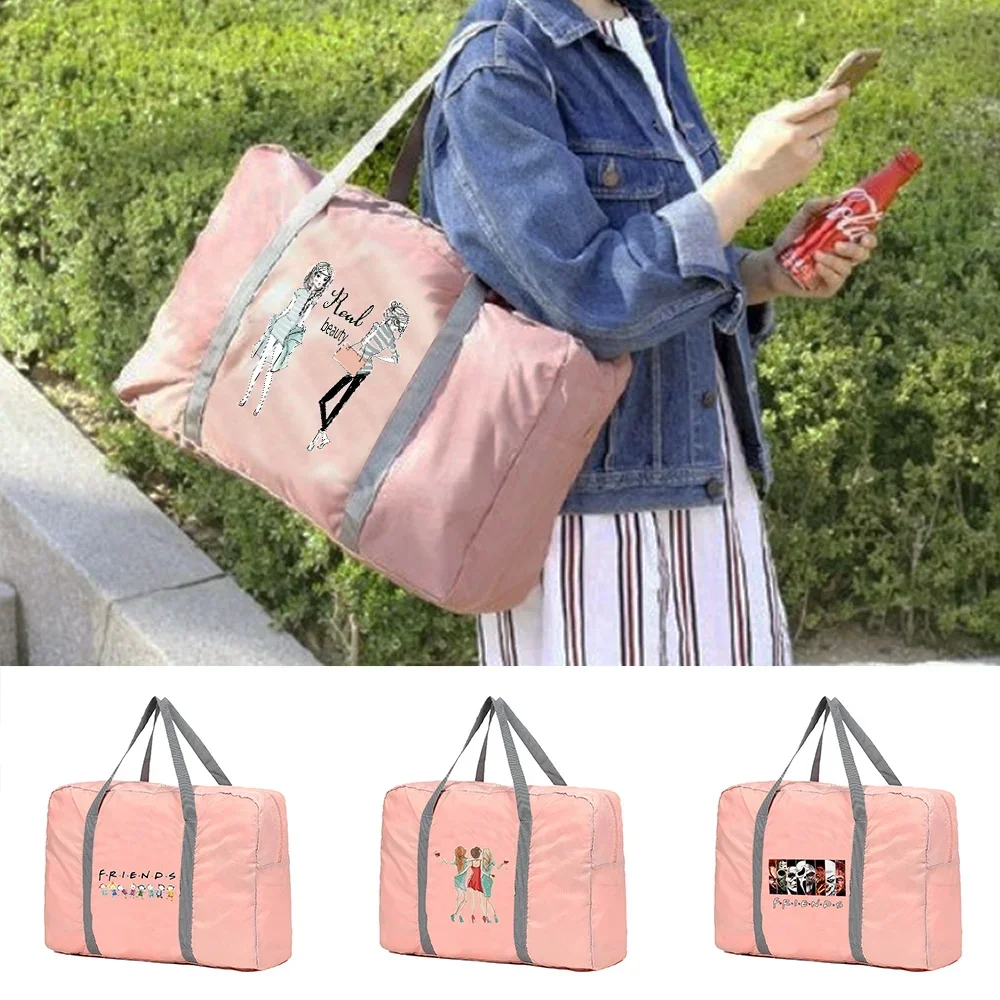 

Travel Bag Tote Bag Handbags Large Capacity Clothing Organizer Friends Pattern Series Fashion Women Weekend Bag Travel Carry Bag