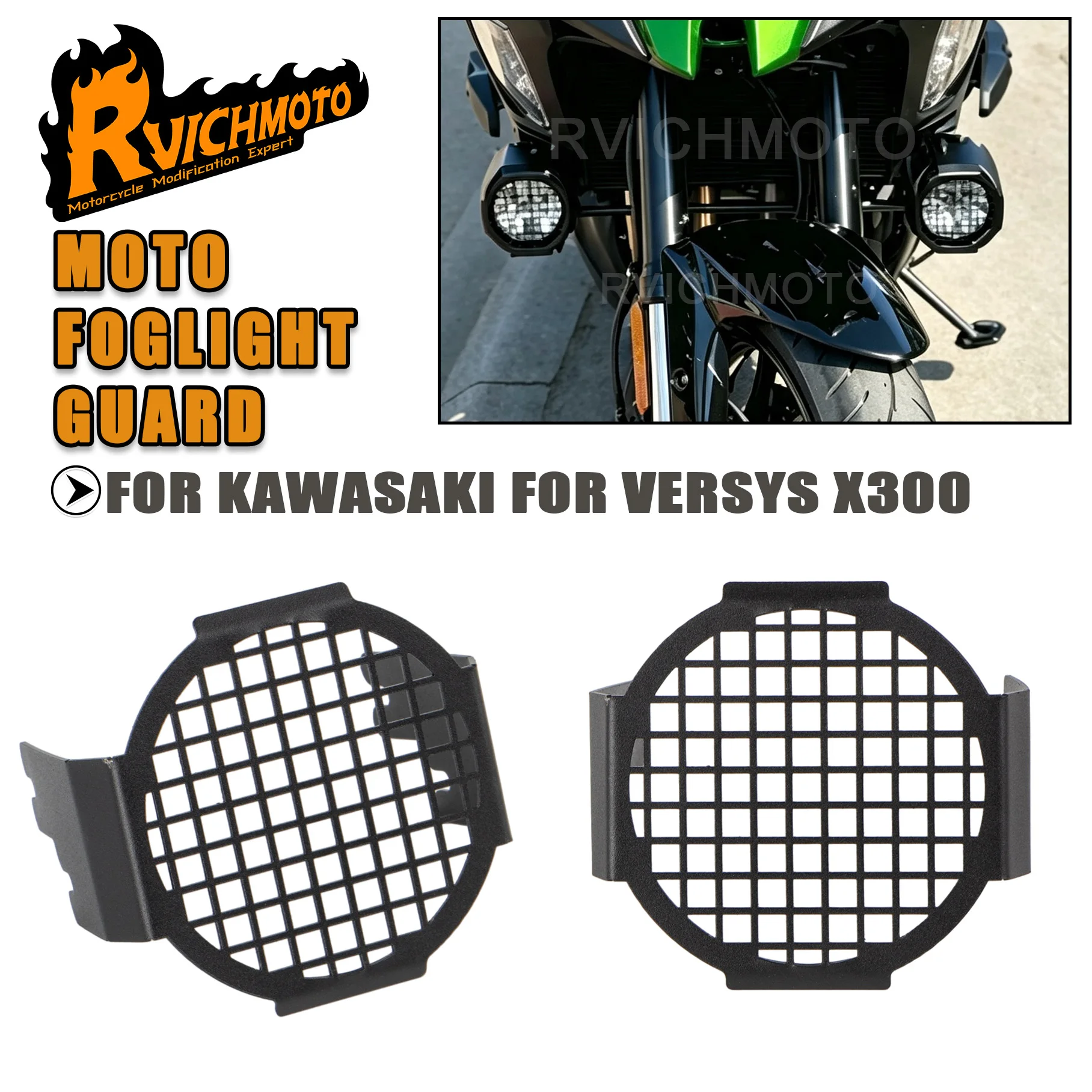 Motorcycle Accessories Foglight Guard  For KAWASAKI for versys X300 300X 300 Grille Lamp Cover X300 LED Fog Lamp Light Protector