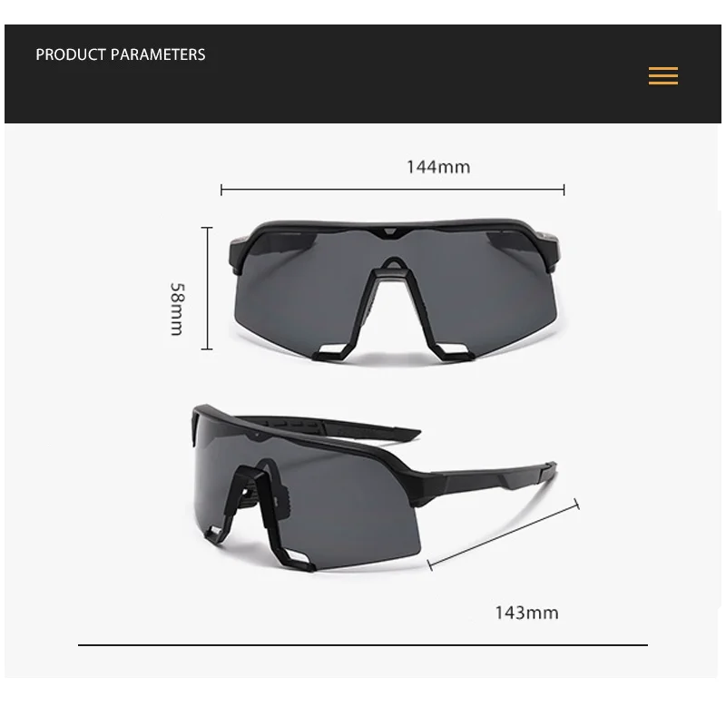 New Outdoor Windproof Cycling Glasses All-In-One Eye Protection And Sun Protection European-Style Running Sports Sunglasses 113