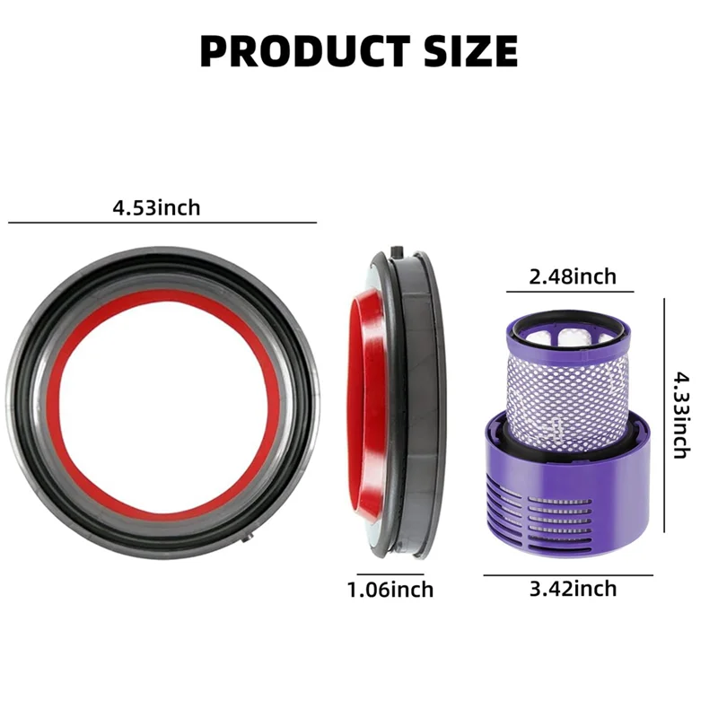 حلقة إغلاق ثابتة علوية من ABRG-Dust متوافقة مع بديل V10 SV12 لكوب دايسون الأوساخ/مع مرشحات V10 SV12