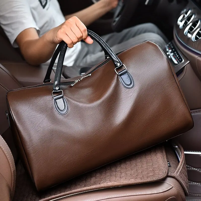 Men's Business Travel Bags Leather Large Capacity Handbags Traveling Luggage Organizer The Tote Bag Sports Weekend Handbag