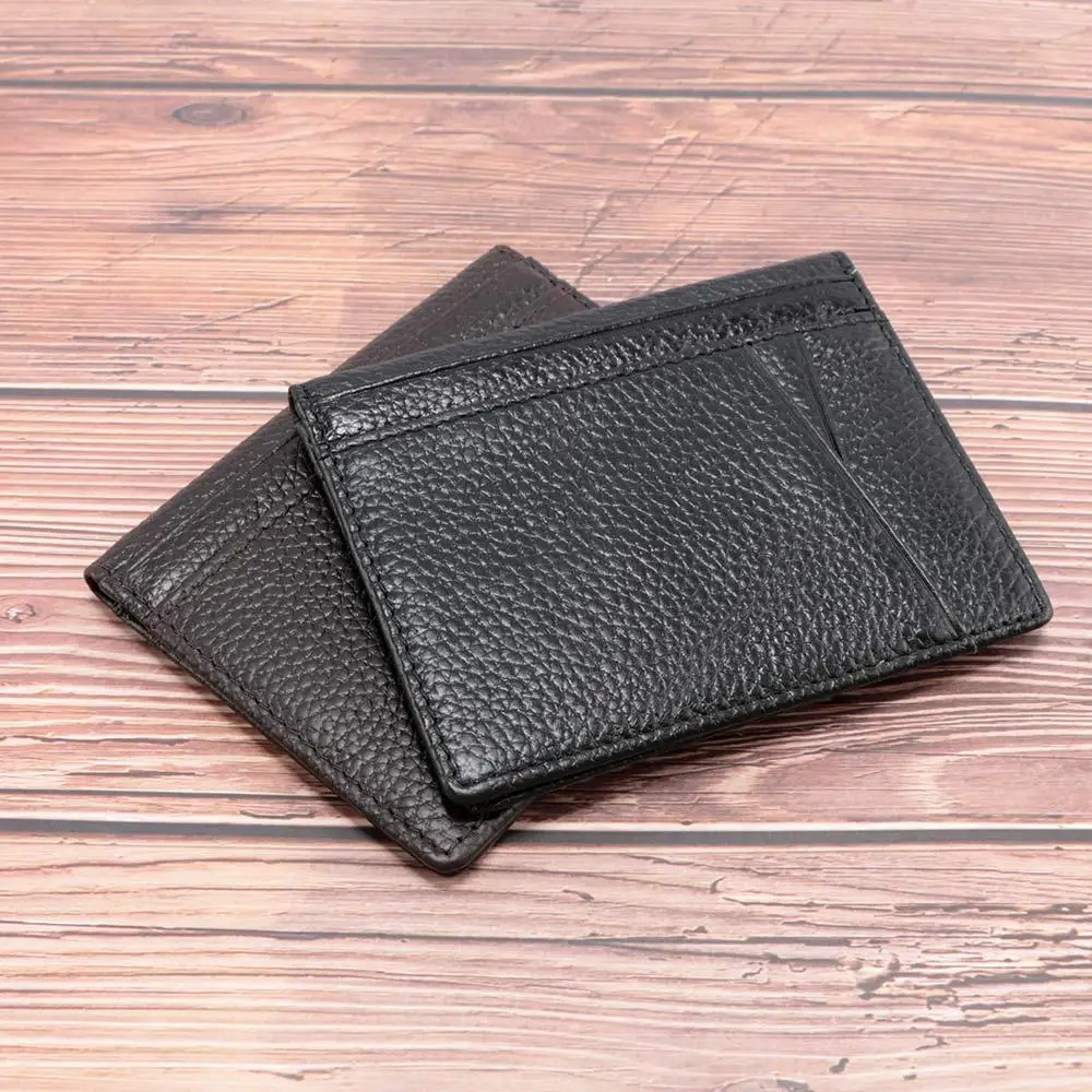 Thin Bag Business Wallet Bifold Purse with 8 Card Slots Credit Card Holders Genuine Leather Men Wallet Super Slim