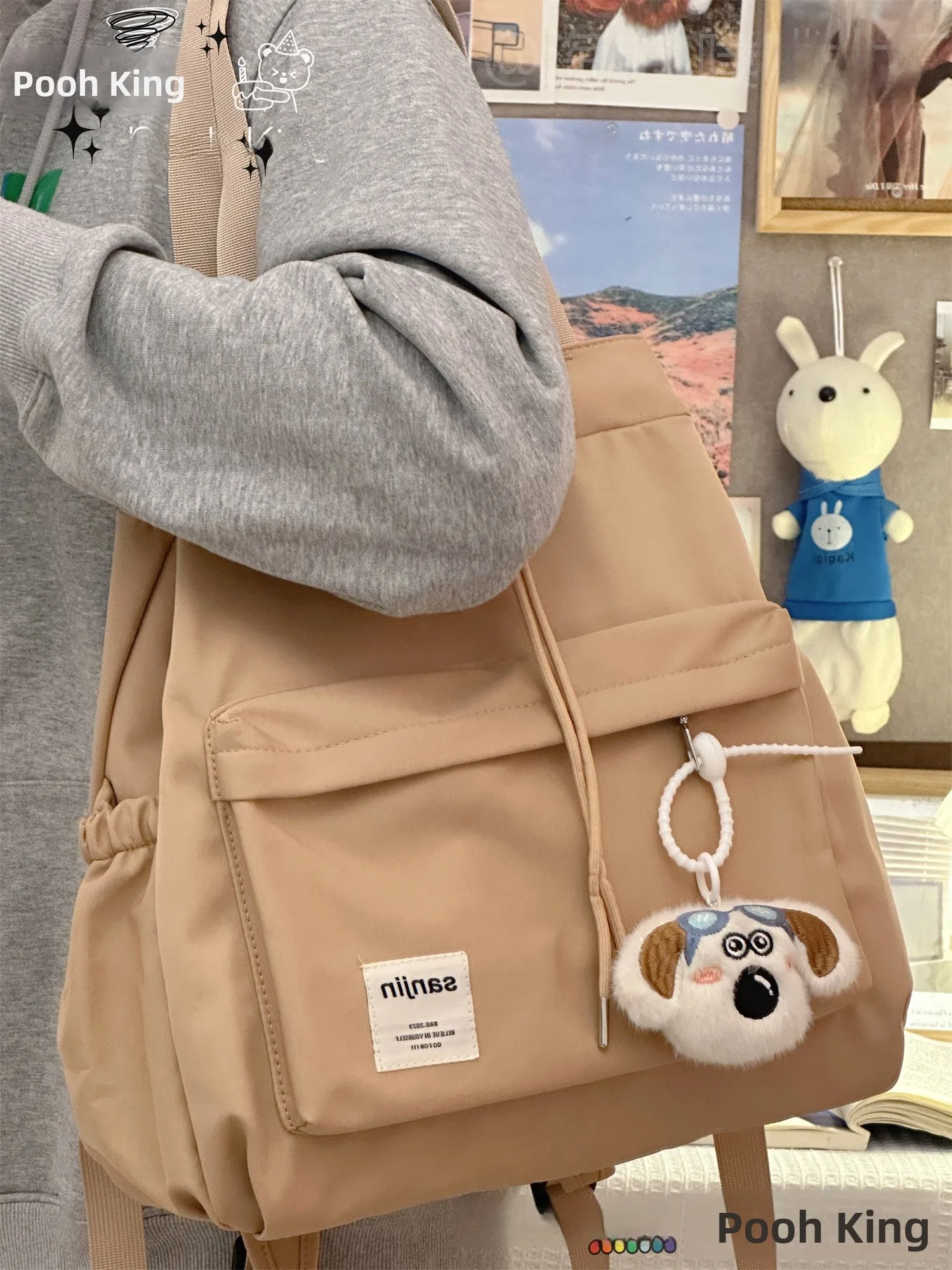 

Tee-Way Small oulder Bag Women's Travel Commuting Lightweight Bapa Nylon Material Pure Color Leisure Sle
