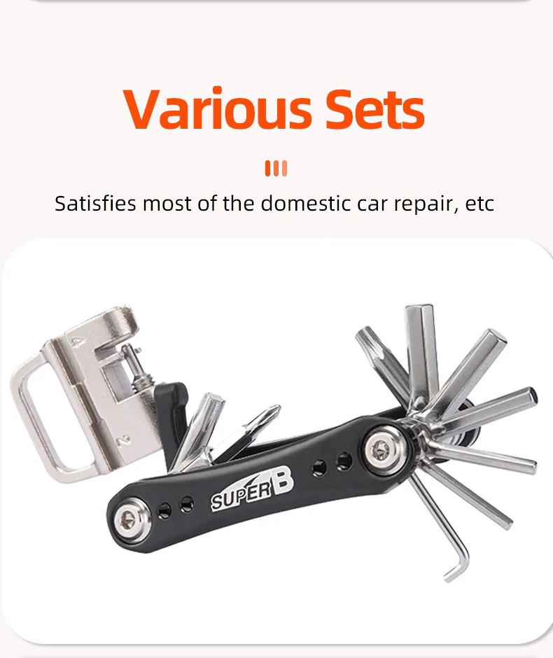 Super B 18 in 1 Mini Fahrrad Multi tool Fahrrad Reparatur Multifunktion werkzeuge 1/2/2/3/4/5/6/8mm Inbus schlüssel Ketten werkzeug langlebig – Detail 9