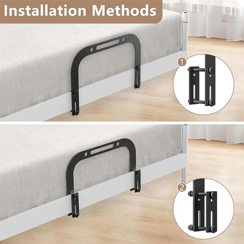 2Piece Anti Non Slip Mattress Retainer Bar Holder In Place Mattress Slide Stoppers Metal Bed Gripper To Prevent Black Metal