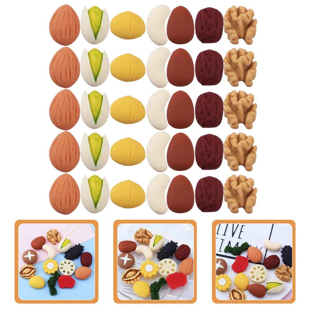 

DIY Miniature Greenhouse Kit Nuts Toy Realistic Decoration Round Noodles Resin