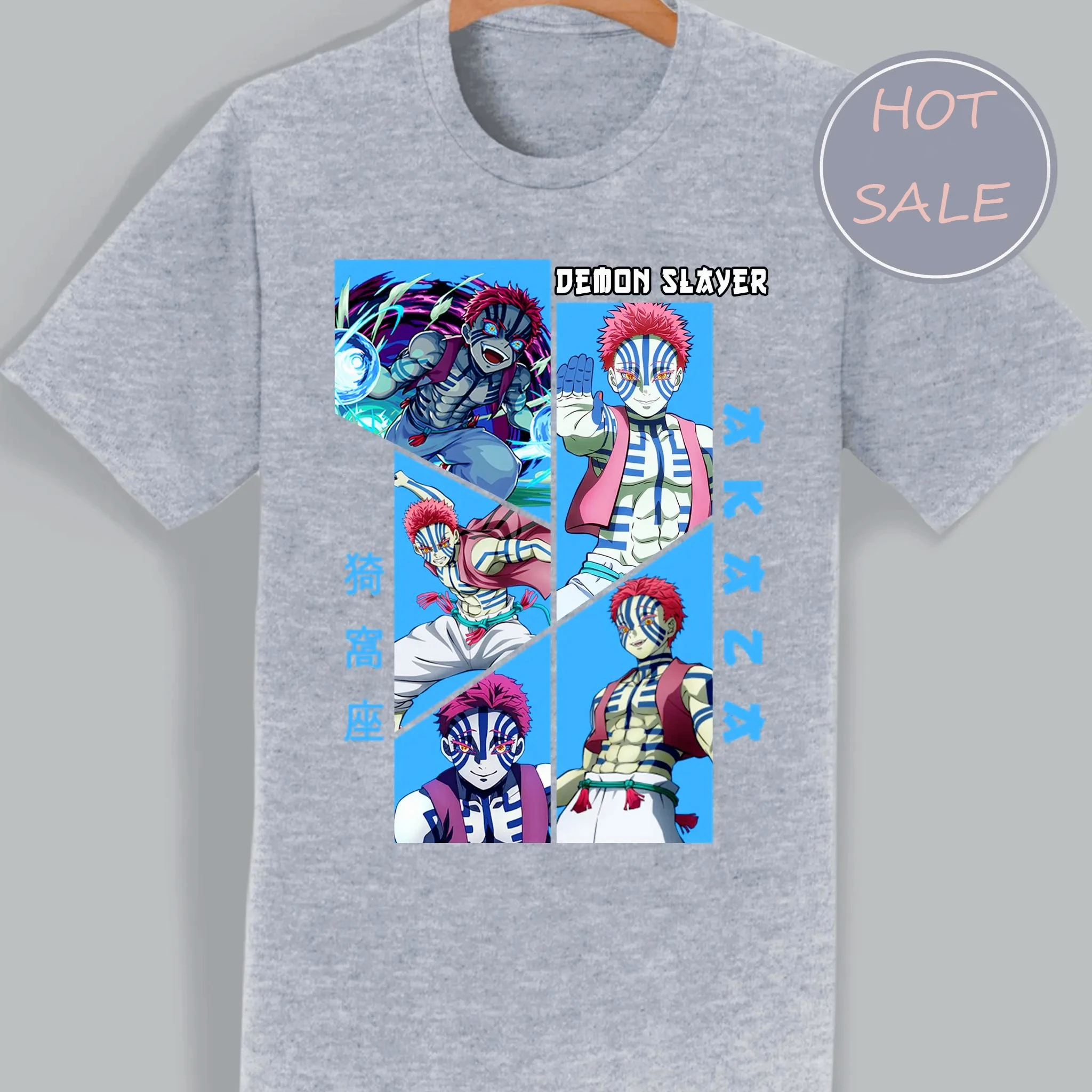 Akaza Anime T-shirt Demon Slayer Shirt Anime Graphic Sweatshirt Anime Tee Gift للجنسين قميص Anime الخريف والشتاء الملابس الداخلية