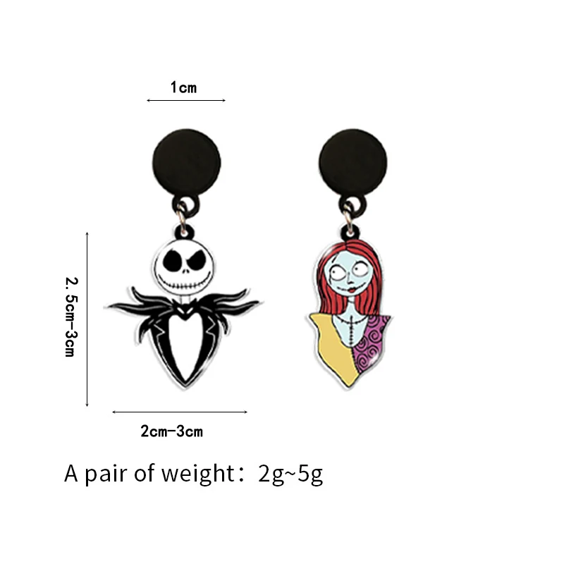 Christmas Horror Night Personalized Printed Earrings Cartoon Halloween Series Acrylic Earrings Girl Cute Holiday Dress Up Gifts