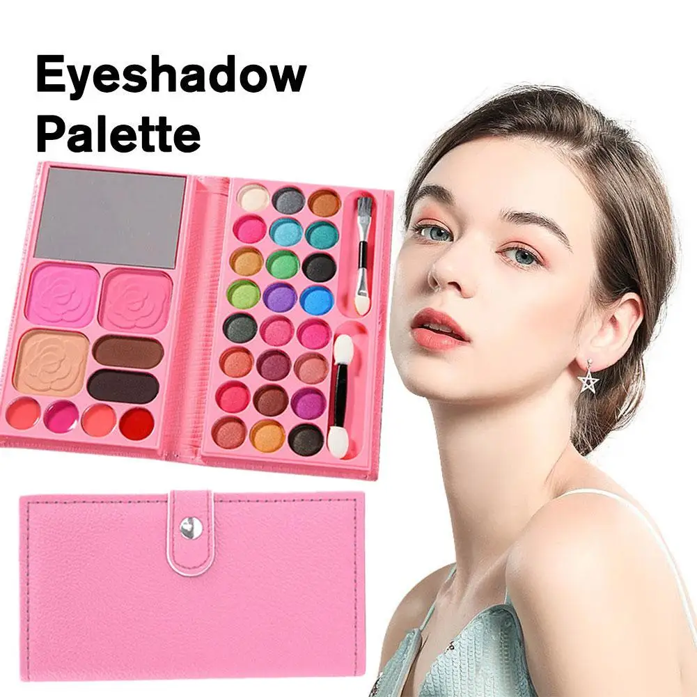 Paleta de sombras de ojos multifuncional, resaltador mate de 33 colores, cosmética facial brillante de alta capacidad Pa M2G1