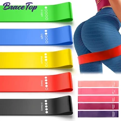 BraceTop-Equipo de entrenamiento de Fitness portátil, bandas de resistencia de goma para Yoga, gimnasio, Goma elástica, fuerza, Pilates, Crossfit, peso, 5 piezas