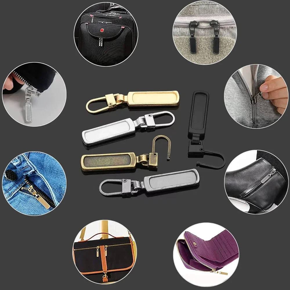 Detachable Zipper Puller Universal Replacement Tab Zippers Head Sliders Repair Kit for Suitcases Bags Clothing DIY Sewing Craft