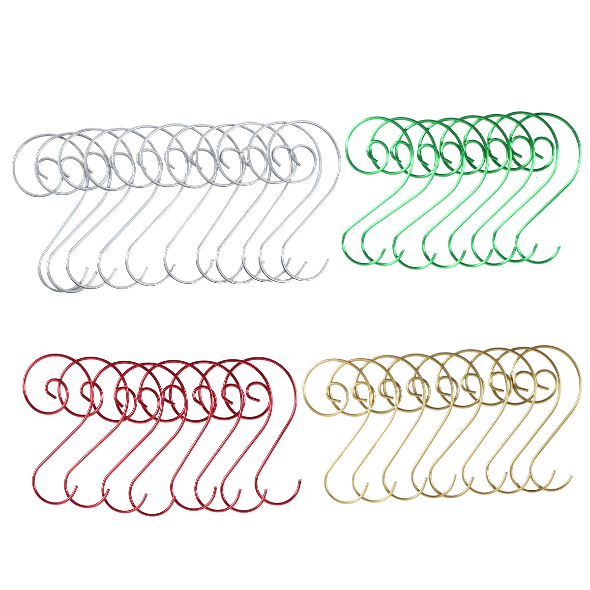 20/100pcs Christmas Ornament S-shaped Hooks Mini Christmas Wreath Hooks Lanyard for Hanging Xmas Tree Decor High Quality Hooks