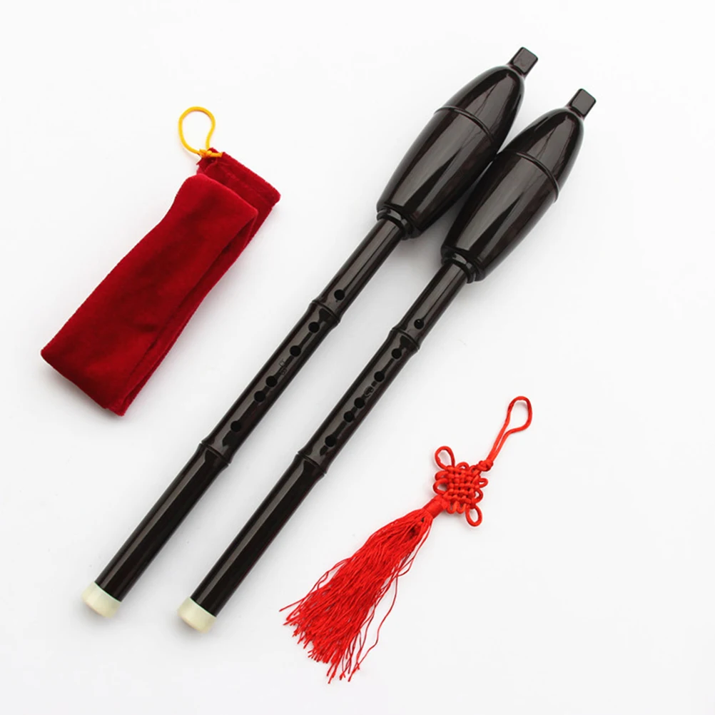 

Resin Bawu Chinese Ethnic Instrument Chinese Ethnic Instrument Musical Bawu Beginner Black Child Smooth Polished Storage Bag
