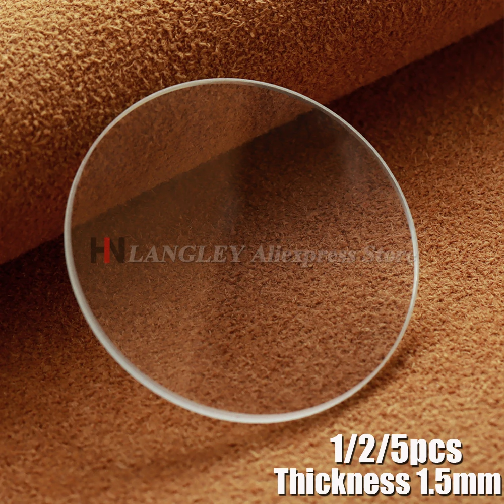 ساعة مستديرة الزجاج استبدال شقة 1.5 مللي متر سميكة في أقطار 28-38 مللي متر كريستال شفاف 1/2/5 قطعة 29 مللي متر 30 مللي متر 31 مللي متر 32 مللي متر 34 مللي متر 36 مللي متر