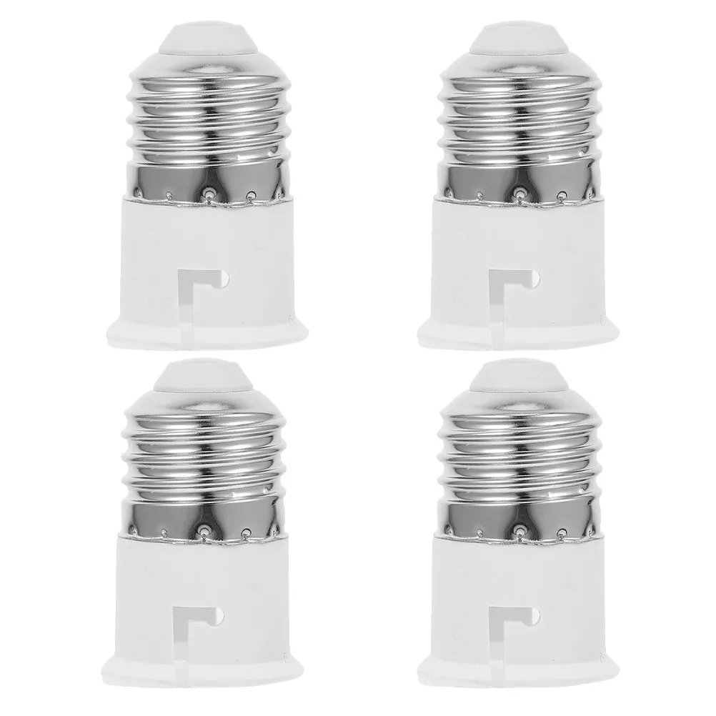 4Pcs E27 to B22 Lamp Socket Converter Light Bulb Base Converter Reliable Heat Resistant Socket Adapter for Table Lamp Ceiling