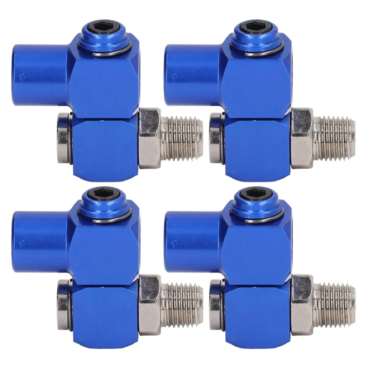 New 1/4in NPT Swiveling Air Fitting Hose Connector 360° Rotating Pneumatic Tool Adapter 150PSI(4Pcs )