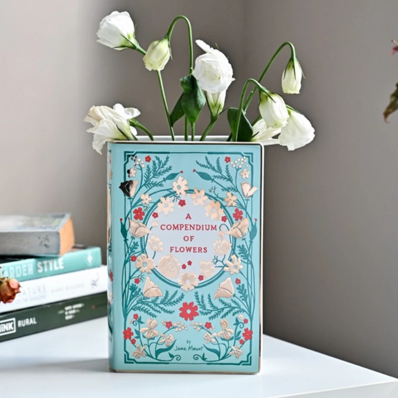 

Ceramics Book Vases Nordic Table Decoration Flower Vase Living Room Elegant Vase Art Hydroponic Flower Bottle Aesthetic Ornament