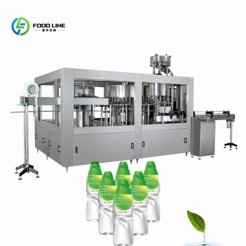 Customize Full Automatic PLC Controlled High Capacity 3-in-1 Monoblock Mineral Water Beverage Filling Machine for Plastic Bottle