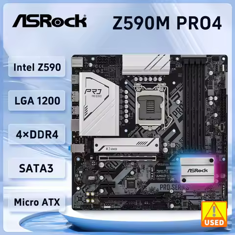 ASRock Z590M Pro4 Motherboard Intel Z590 LGA 1200 support i9-11900F i9-10900F i5-10400F i3-10305 i7-11700 cpu M.2 DDR4 128GB