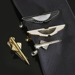 Creative Men's Tie Clip Airplane Fan Shaped Copper Clips Suit Jewelry Accessories Business Party Guests Souvenirs Friends Gifts