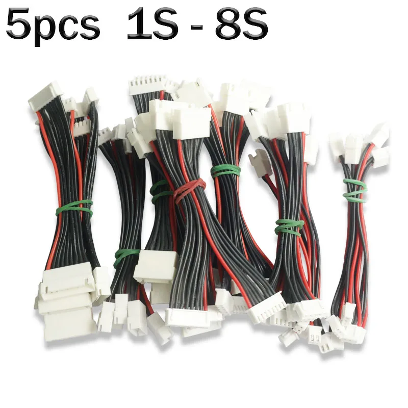 5Pcs/10Cm 1S-8S Male To Female Balancer Connection Cable For Rc Lipo Battery Charger Extension Charged Cable Lead Cord 