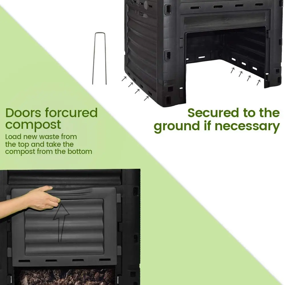 Large 80 Gallon Compost Bin, BPA-Free Material, Easy Assembly for Fast Soil Creation