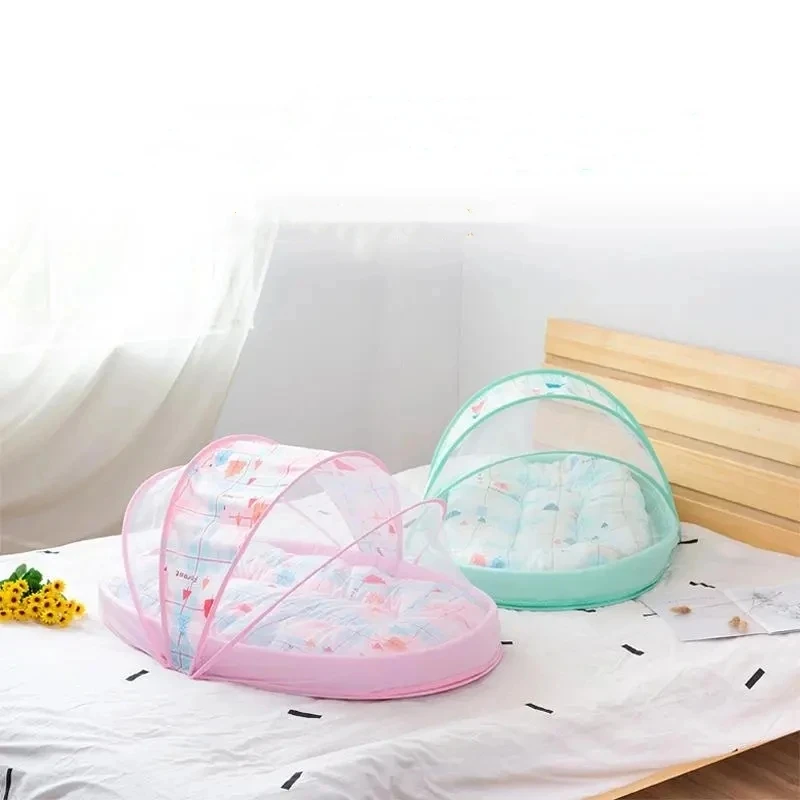 Summer Portable Bed-in-Bed Newborn Bed Mosquito Net Foldable Baby Mosquito Net Anti-mosquito Cover With Cotton Cushion