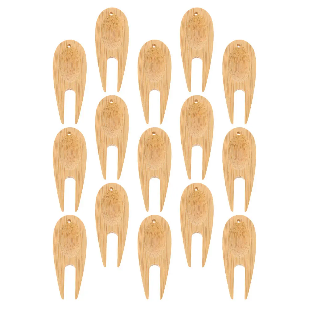 15 قطعة أداة جولف ديفت المهنية إصلاح شوكة المحمولة الكرة ماركر ملحق الخيزران تصميم إمدادات الغولف الرياضة في الهواء الطلق هدية