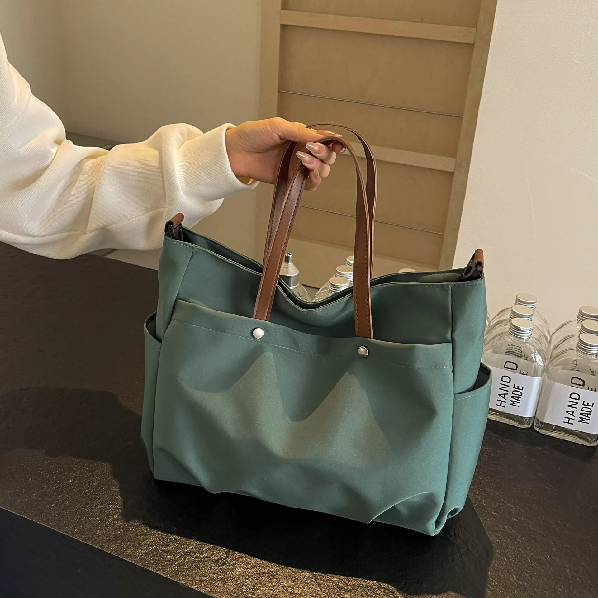 2026 New Women Tote Crossbody Bag, Fashion Casual Minimalist Shoulder Handbag, Large Capacity Multi Pockets Shopping Bag