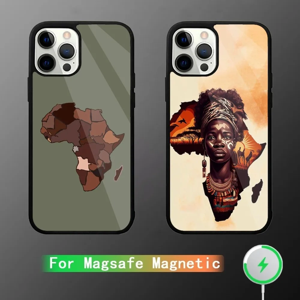 

Africa Map Geogra Phone Case For iPhone 16,15,14,13,12,11,Plus,Pro,Max Mini Magsafe Magnetic Wireless Charging