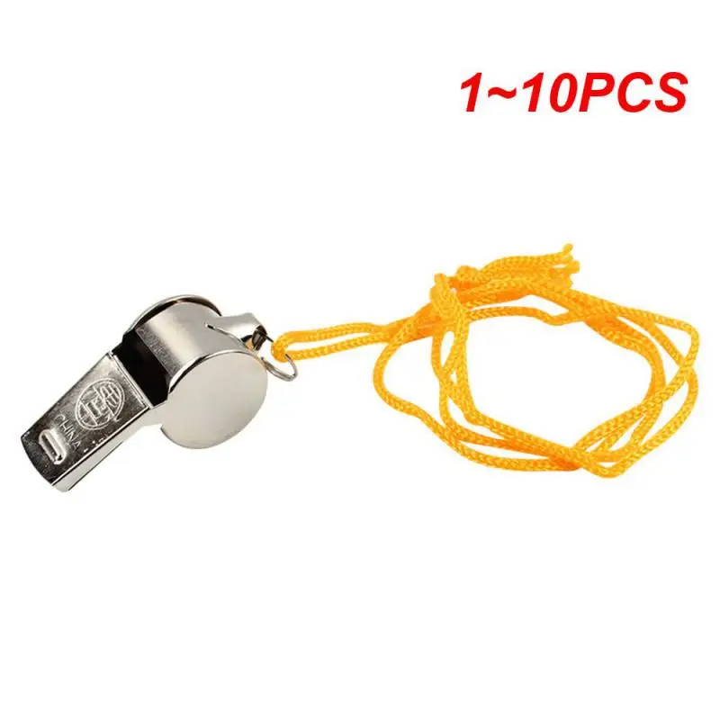 

1~10PCS Metal Whistle Referee Sport Rugby Party Outdoor sports Like Whistle Training School Soccer Football Colorful lanyard