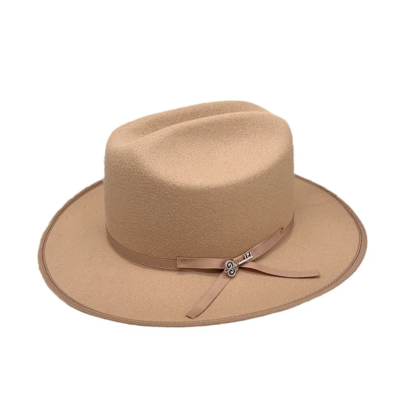 European And American Popular Holiday Knight Hat Fashion Woolen Jazz Cowboy Hat Hot Sale Men's Top Hat