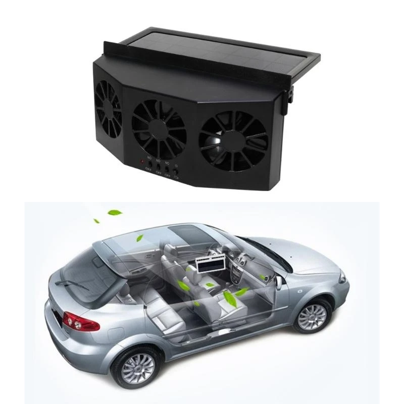  Car Exhaust Fan Auto Interior Radiator USB/Solar Power Ventilation Fan 4500RPM