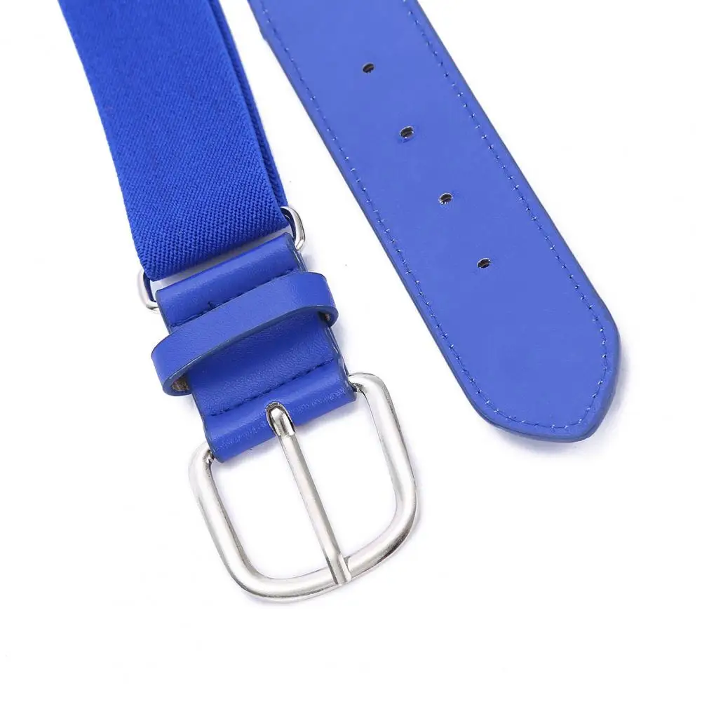 حزام البيسبول اللينة المرن للمراهق ، طول قابل للتعديل ، مشبك معدني ، أحزمة جلدية تقليد بلون واحد