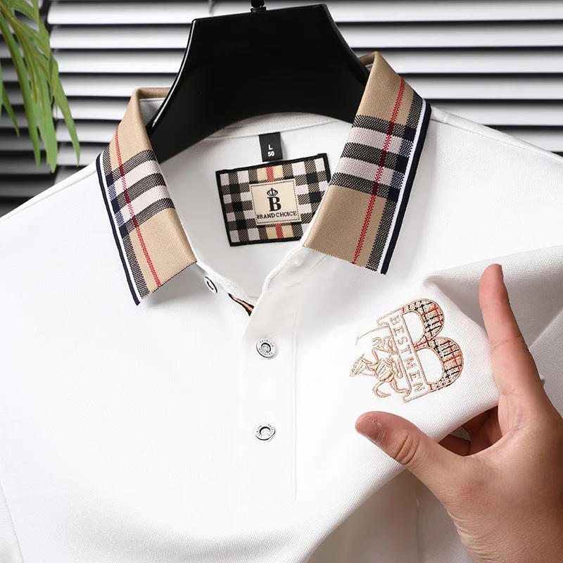 

High-End Brand Luxury Embroidered Men's Long Sleeve Polo Shirt Autumn New Business Casual Lapel T-Shirt Comfort Trend Menswear