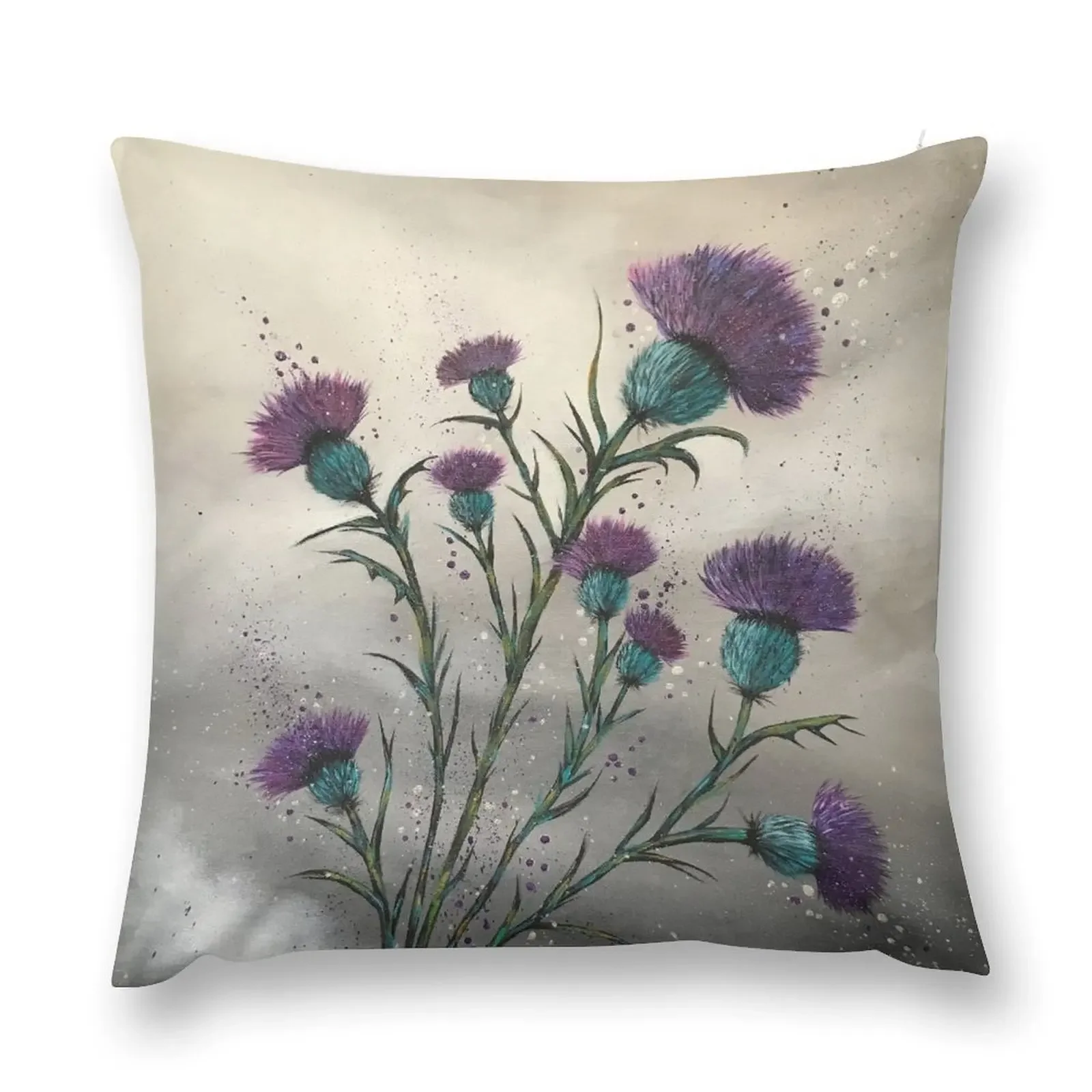 Scottish traditional purple thistle Throw Pillow Pillow Cover ornamental pillows pillow