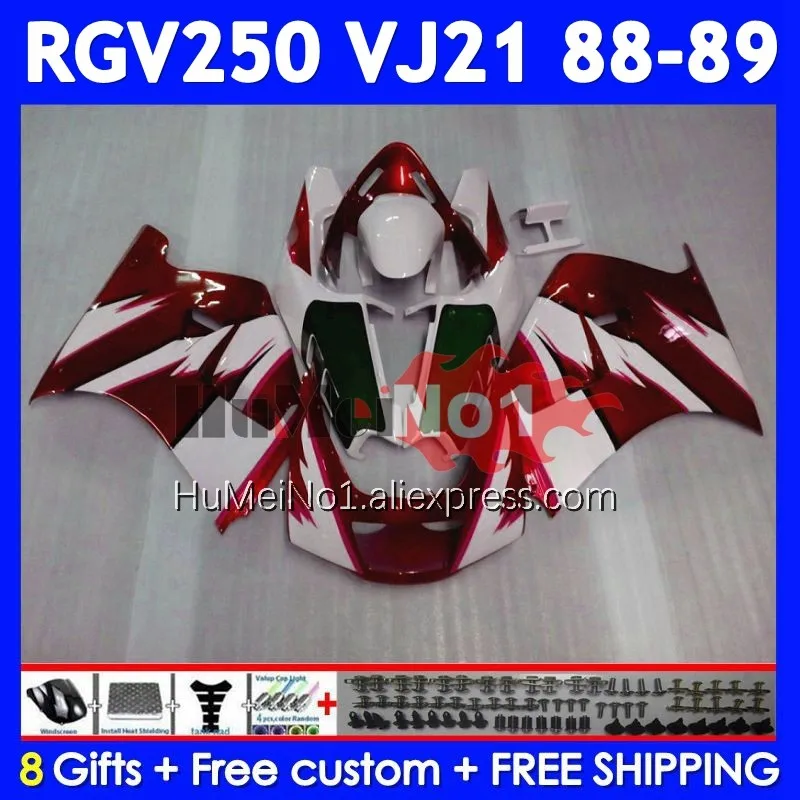 Body Kit For SUZUKI SAPC VJ21 RGV250 RGVT250 VJ 21 Wine red 88-89 108No.127 RGV-250 RGV 250 RGVT-250 88 89 1988 1989 Fairing