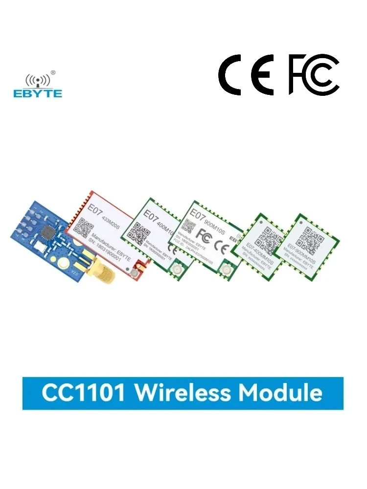 Moduł bezprzewodowy RF CC1101 433Mhz E07, antena z otworem na zaciski, daleki zasięg 1.5km, obudowa SMD, moduł bezprzewodowy SPI — zdjęcie produktu 7