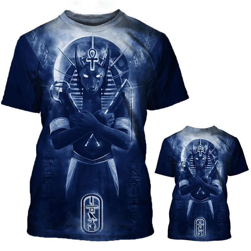 Summer Egyptian Pharaoh 3D Print T-Shirts Streetwear Men Vintage Harajuku Casual Oversized O-Neck T Shirt Tees Tops Clothing