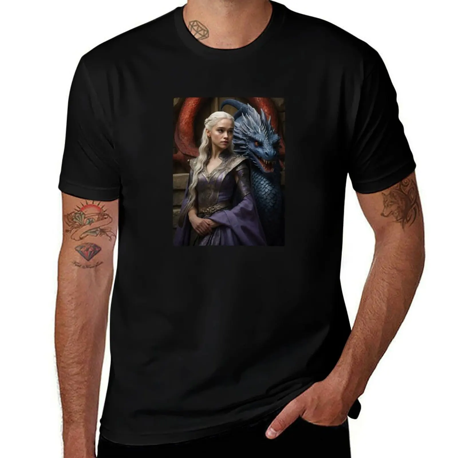 Juego de tronos: camiseta con estampado de retrato de Daenerys Targaryen legendario, ropa bonita, camisetas de anime, trajes para hombres