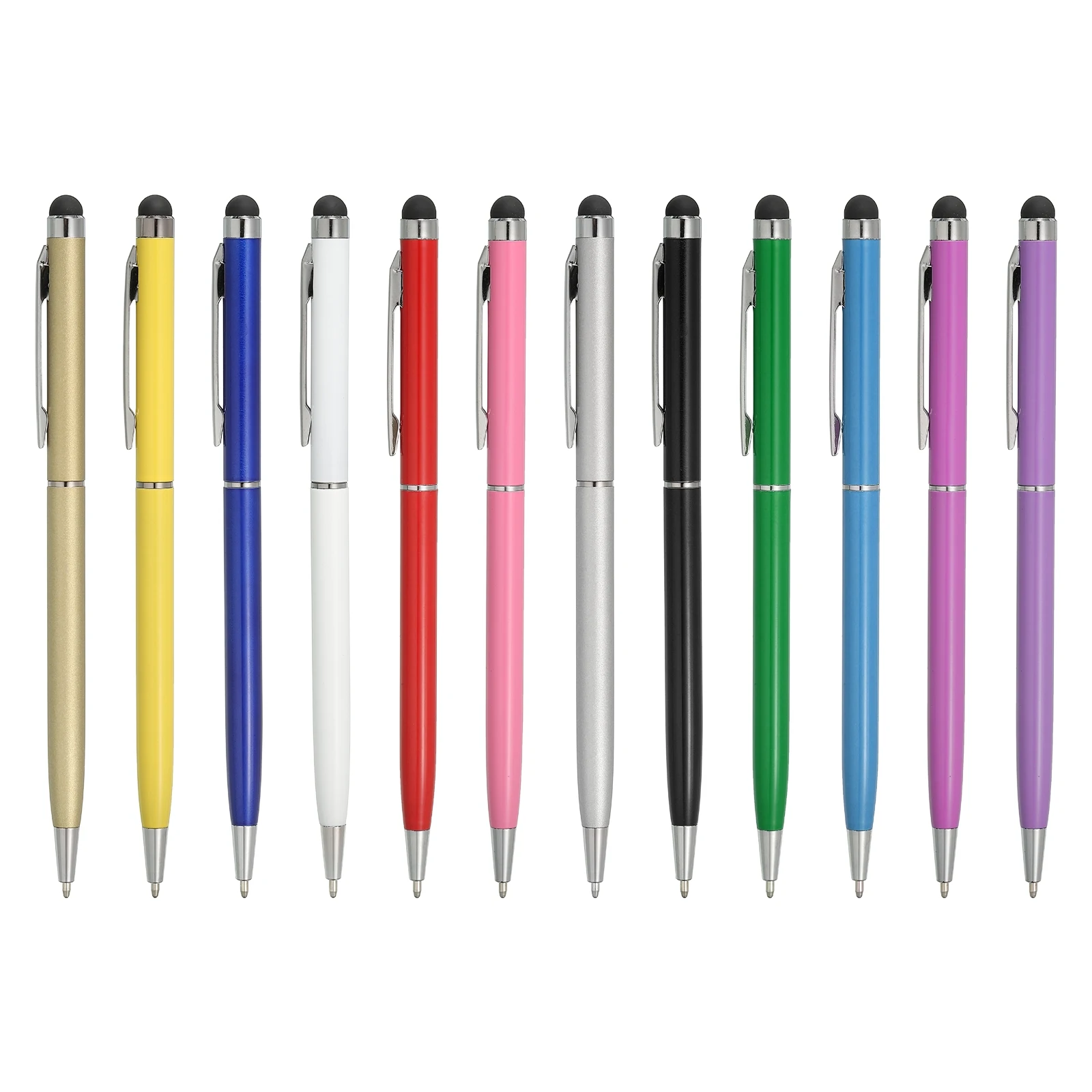 12/24Pcs Capacitive Touch Screen Stylus Pens Ballpoint Pen with Stylus Tip 2 in 1 Universal Capacitive Stylus Ink Pen for Phone