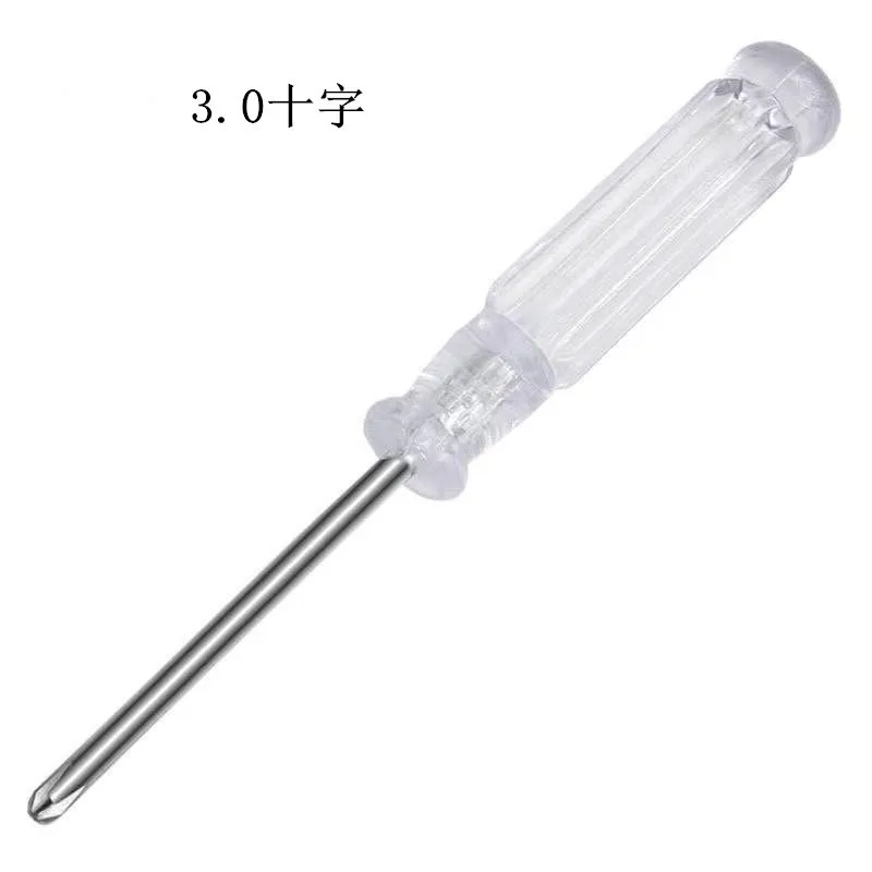 4Pcs 3mm Crystal Transparent Manual Screwdriver Household Cross Slotted Twist Screwdriver Chromium Vanadium Steel Screwdriver