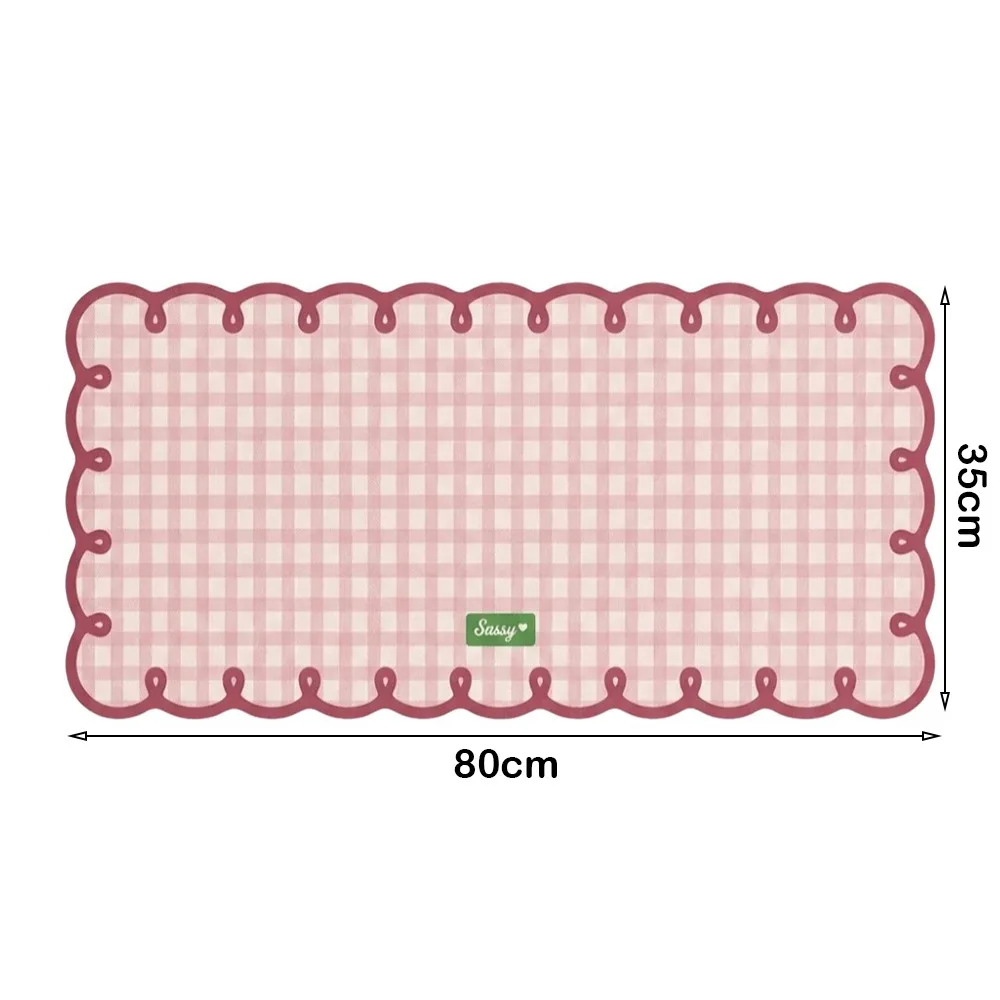 New Non Slip Extra Large Mouse Pad Plaid Pattern Pink Blue Computer Desk Mat PVC Desk Mat Laptop Table