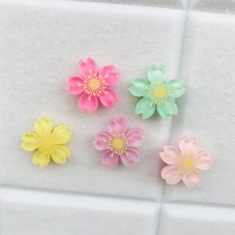 30Pcs Cherry Blossom Thumb Tacks ขนาดย่อ Push Pins ตกแต่งสำหรับผนังภาพแผนที่ Bulletin Board Corkboard ผสมสี Y3NC