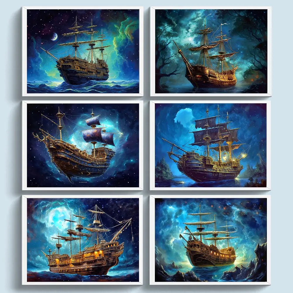 Maritime Sailing diamond painting kits full round square diamond mosaic embroidery landscape Pictures for Room Home Decor